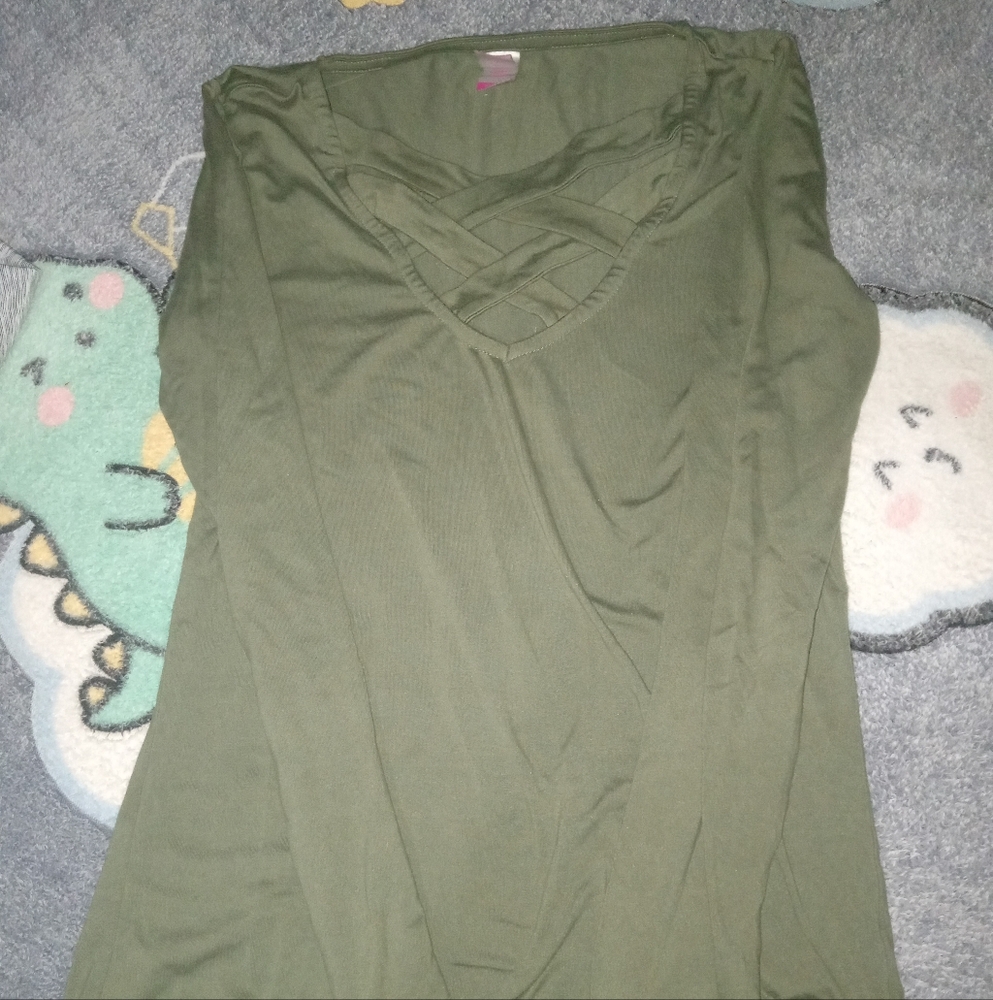 Olive Green Crisscross Top